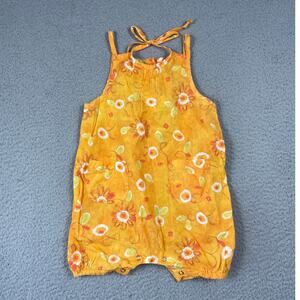 Kaboo Baby Girls Size 12M Orange Floral Romper